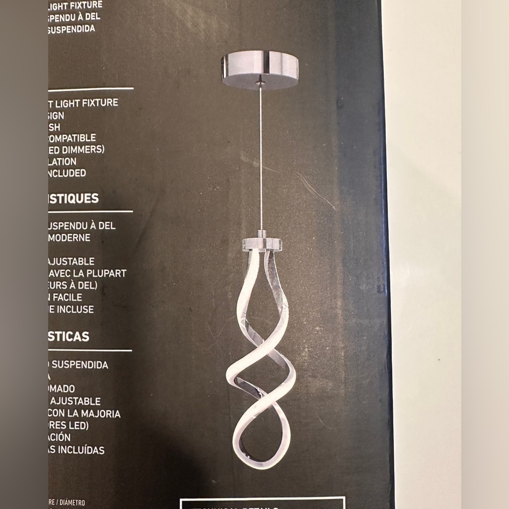 NEW Artika Swirl 13-Watt Light Chrome Integrated LED Mini Pendant Light Fixture - Picture 12 of 16
